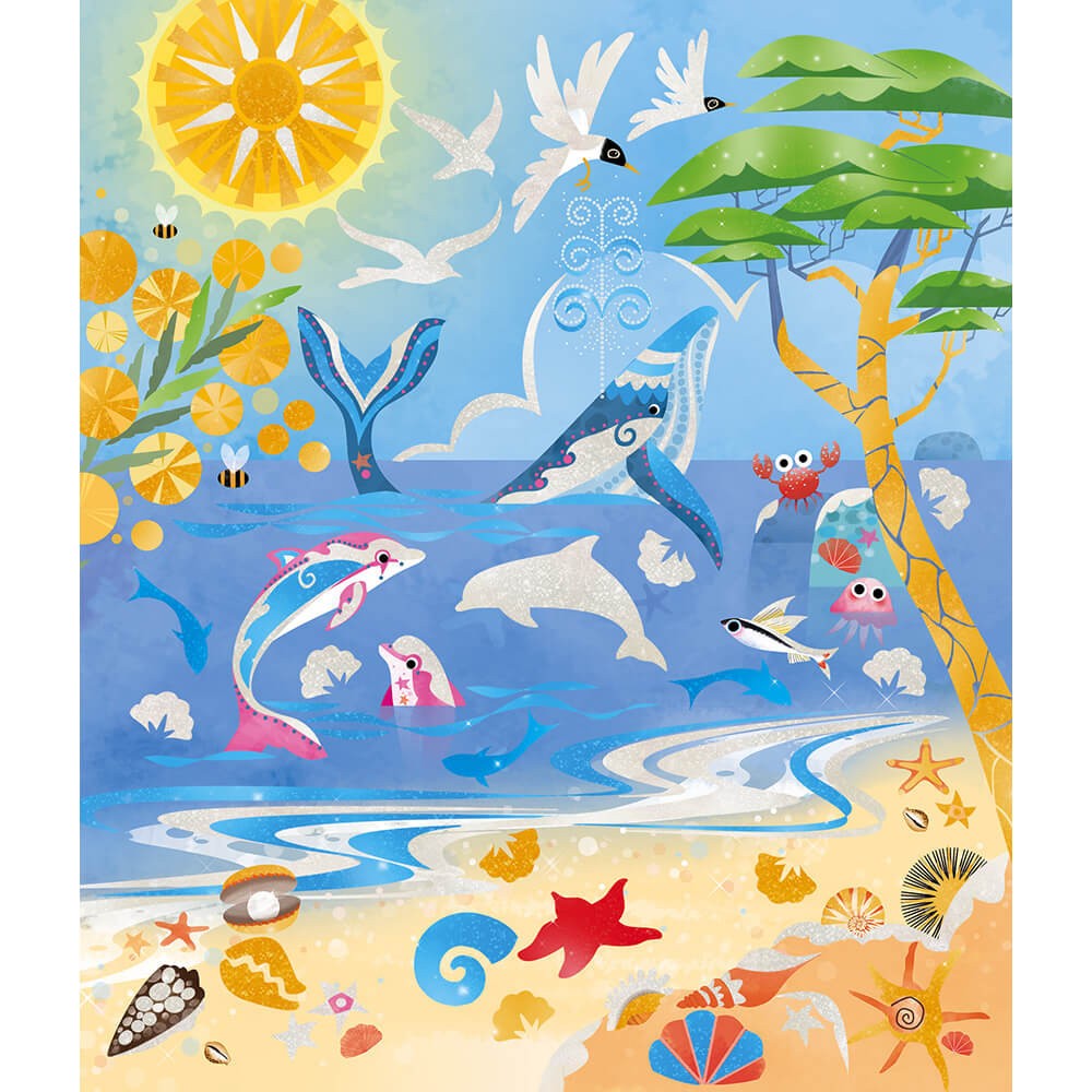 Kit creativo pintura nacarada con plantillas 4 estaciones Janod J07952