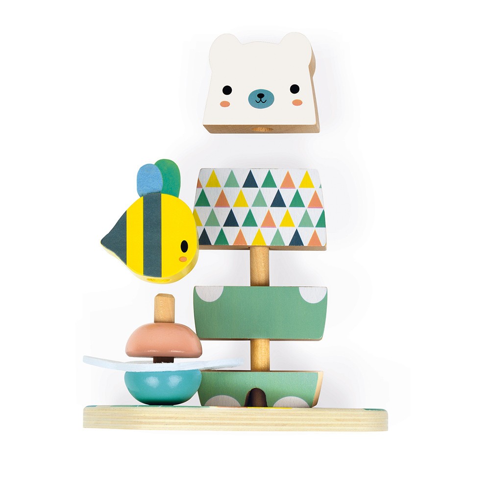 Juego para apilar osito en madera - Janod J05156