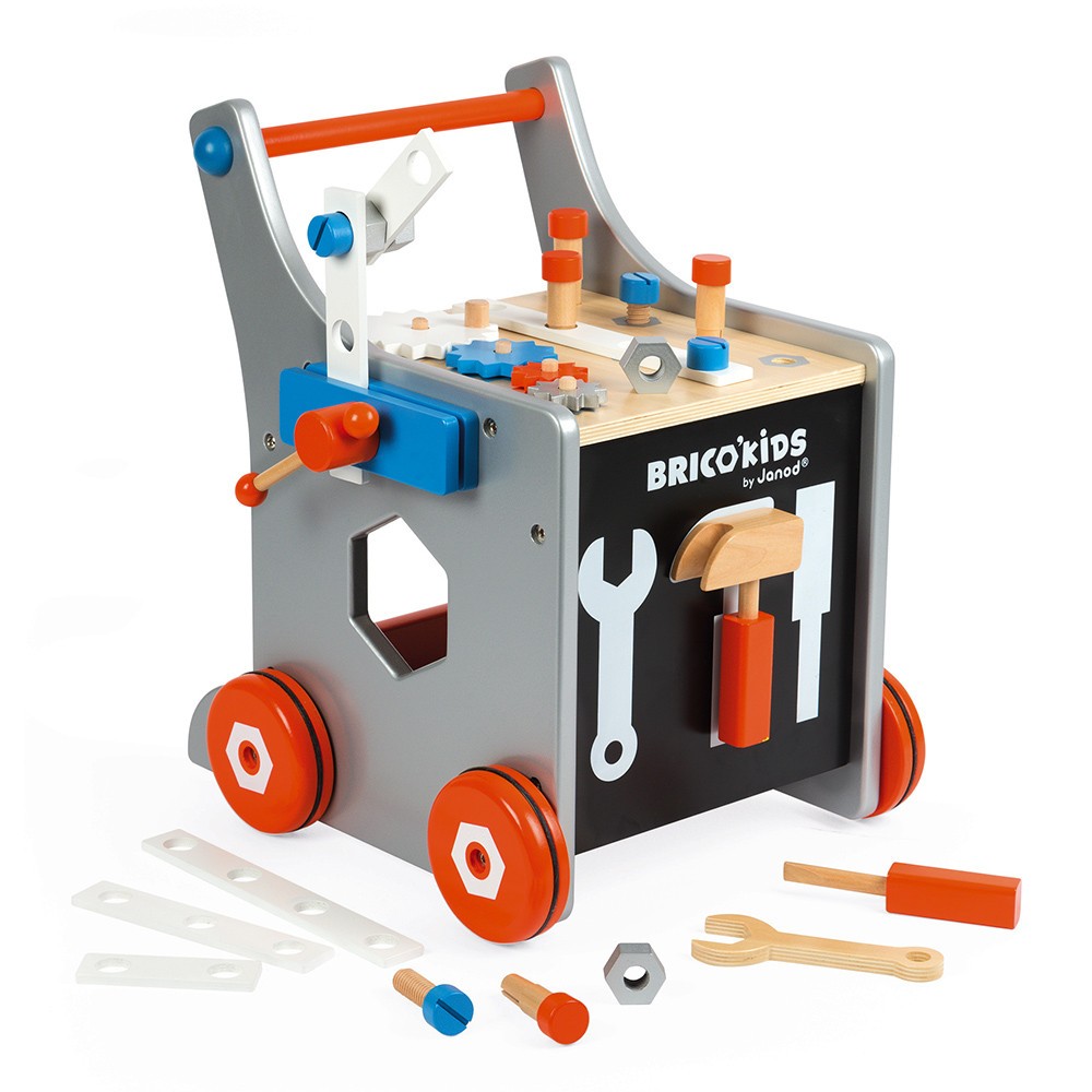 BRICO´KIDS CARRITO MAGNÉTICO DE BRICOLAJE MADERA - Janod J06478