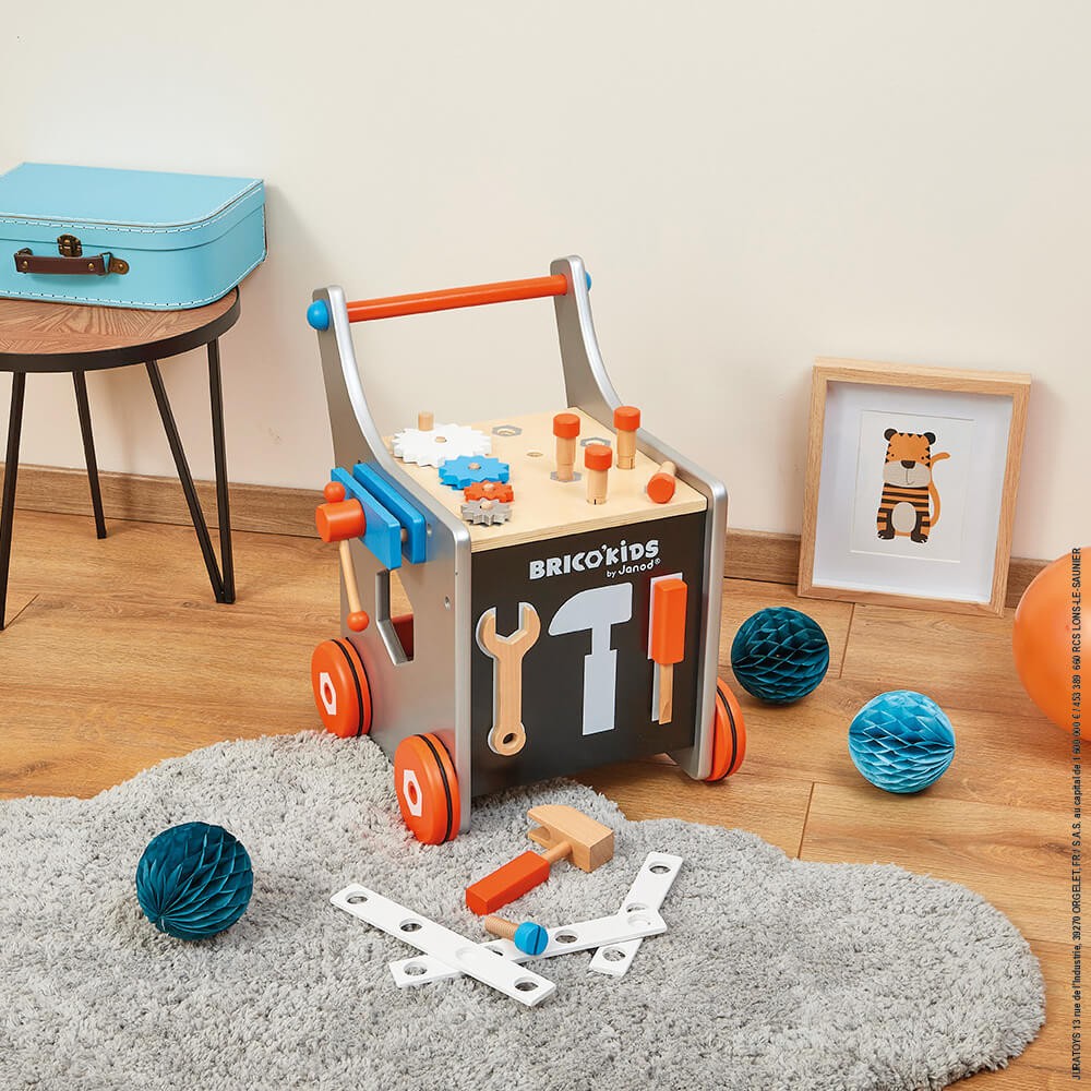 BRICO´KIDS CARRITO MAGNÉTICO DE BRICOLAJE MADERA - Janod J06478