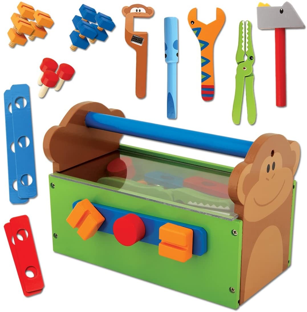 Caja de herramientas infantil zoo wooden tool box set - Stephen Joseph