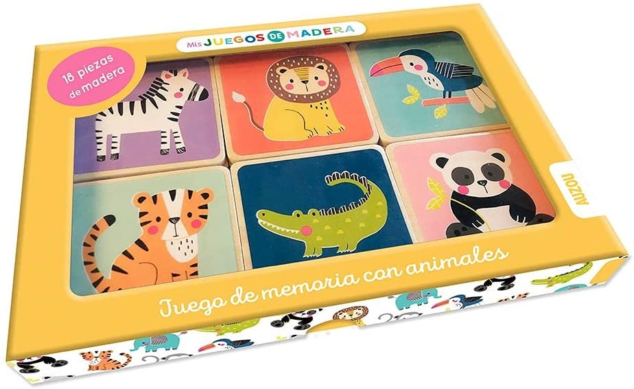 FICHAS DE ANIMALES EN MADERA -AUZOU F9301