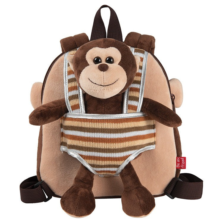 Mochila infantil con peluche mono - Perletti 13031