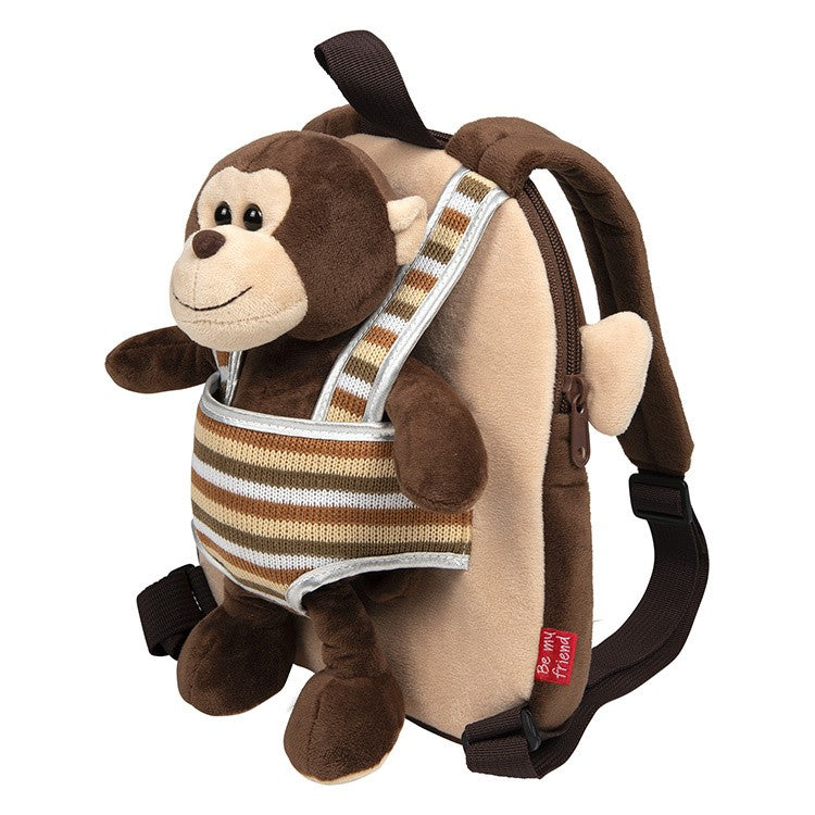 Mochila infantil con peluche mono - Perletti 13031