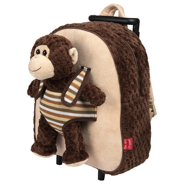 Mochila infantil Trolley con peluche mono - Perletti 13039