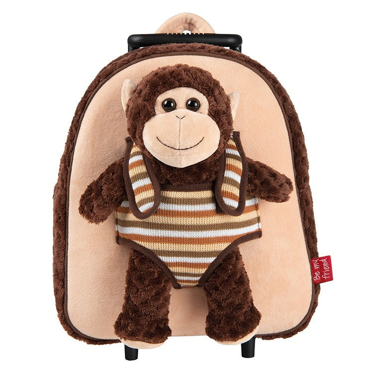 Mochila infantil Trolley con peluche mono - Perletti 13039