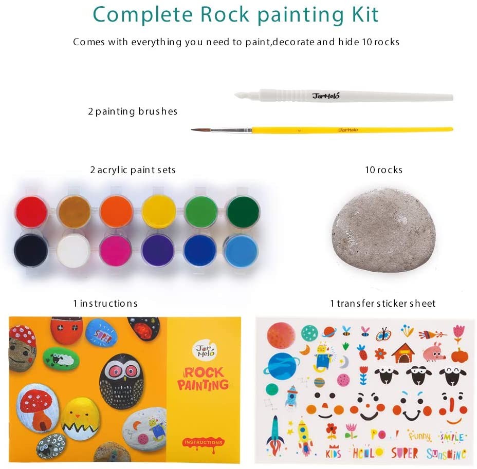 Juego de Kit creativo de pintura de rocas - Jar Melo