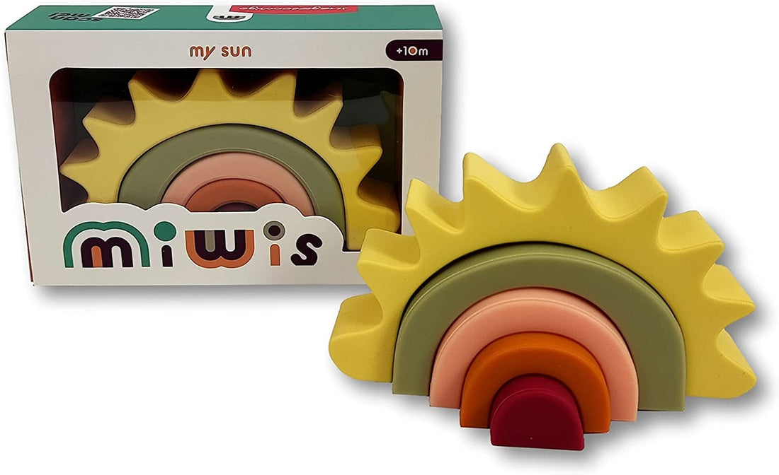Figuras para apilar de silicona colorida, sol - Miwis