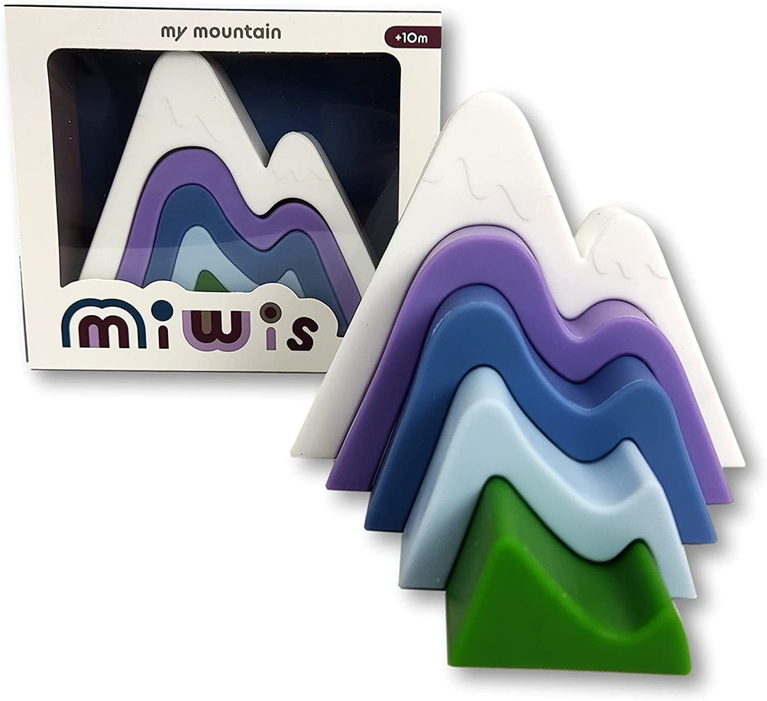 Figuras para apilar de silicona colorida, montaña invierno - Miwis