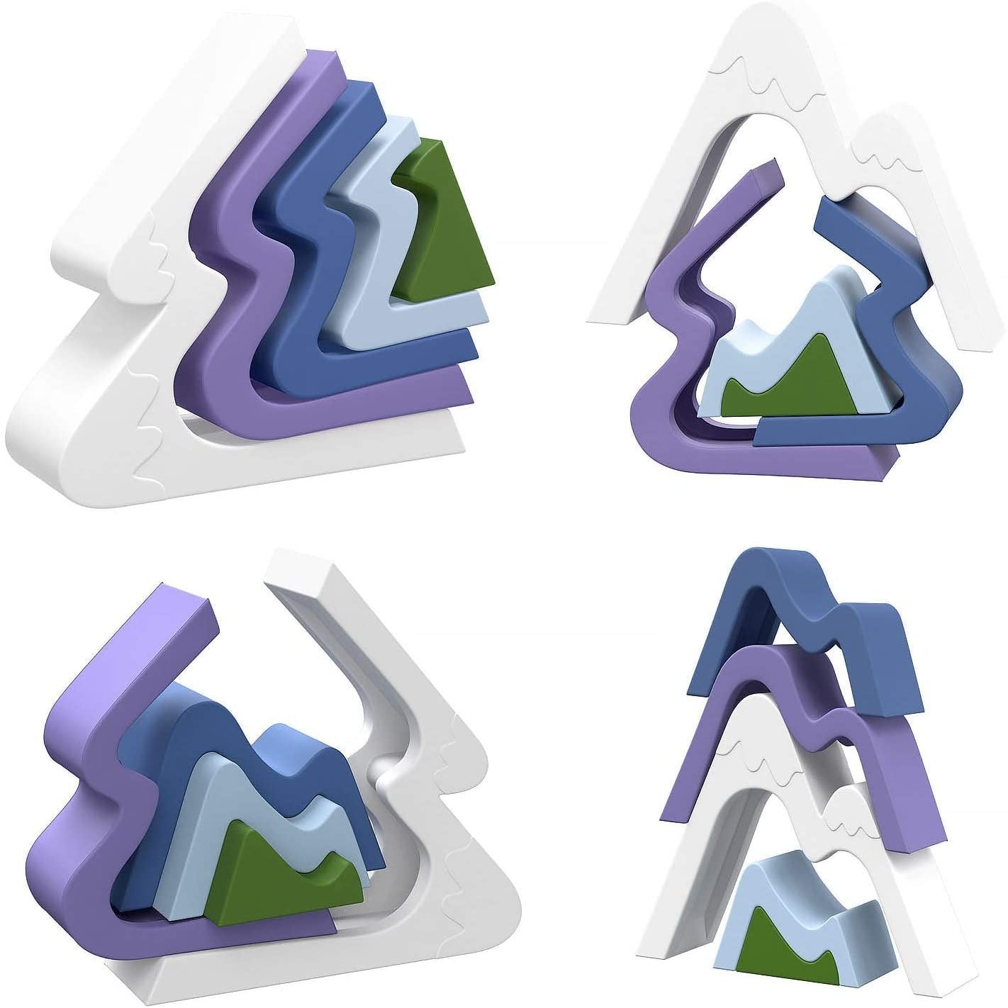 Figuras para apilar de silicona colorida, montaña invierno - Miwiss