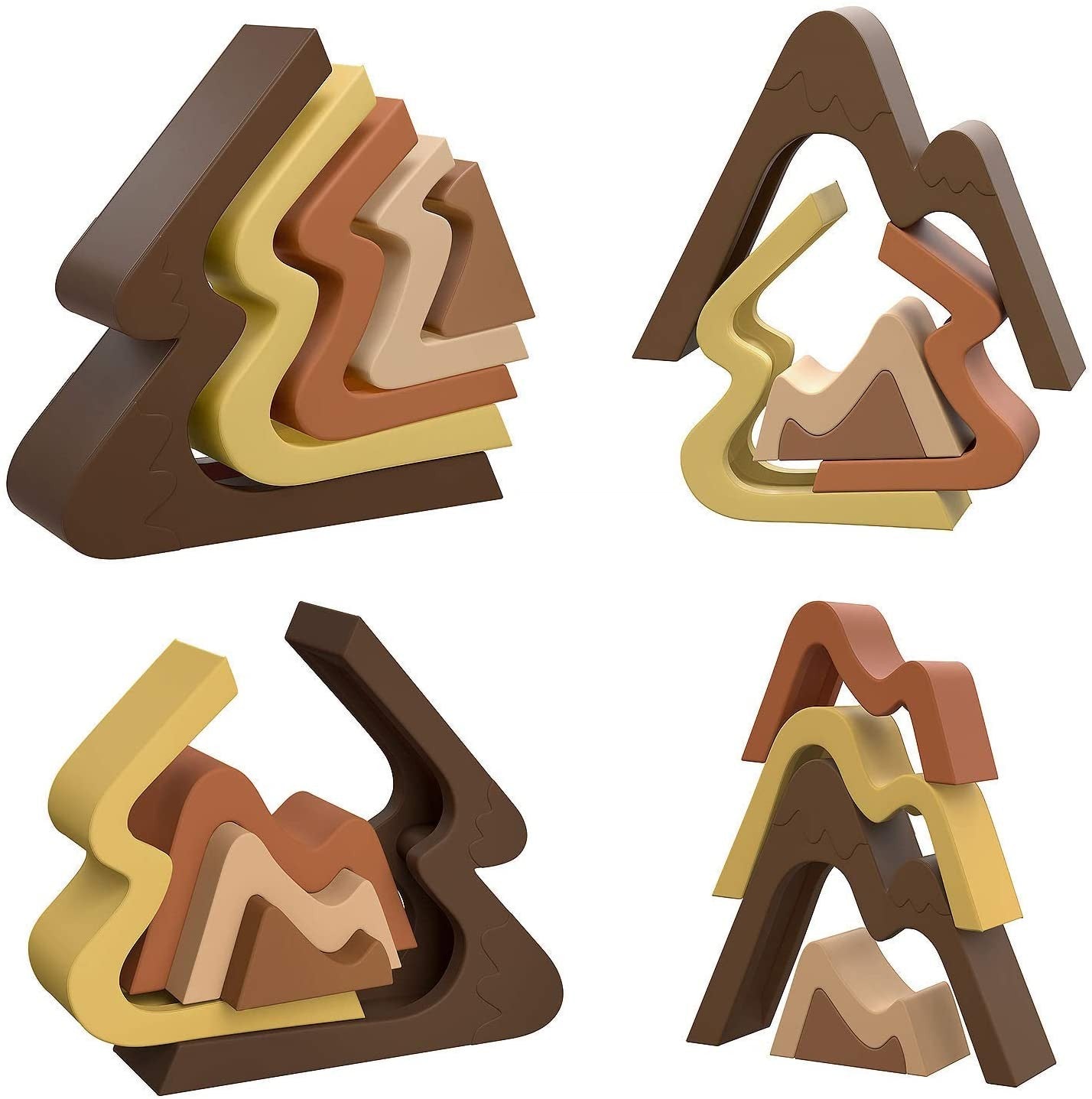 FIGURAS APILABLES COLORIDAS DE SILICONA - MONTAÑA DE VERANO - MIWIS