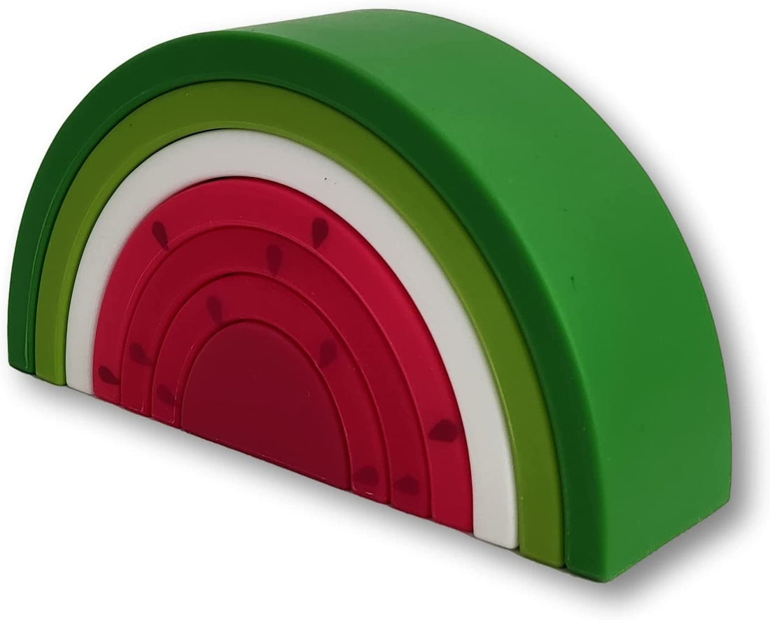 Figuras para apilar de silicona colorida, sandia -Miwis
