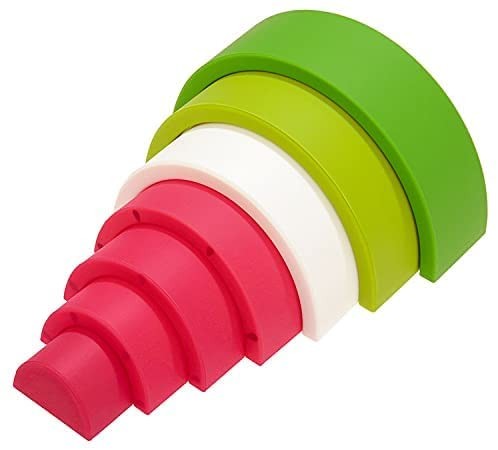 Figuras para apilar de silicona colorida, sandia -Miwis