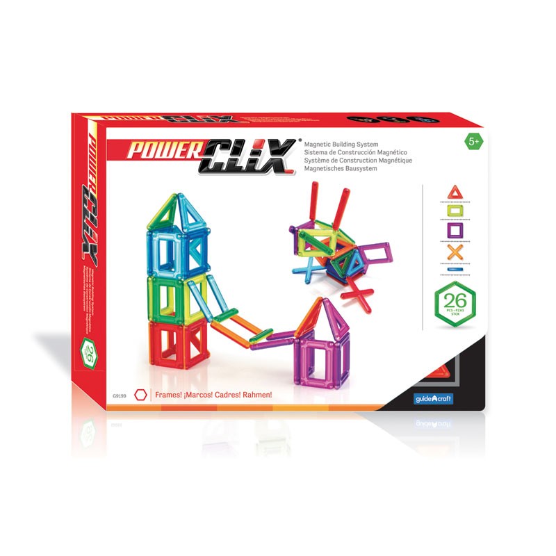 Power Clix 26-Piece Magnetic Building Set - GuideCraft