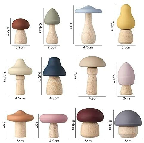 Figuras para apilar de silicona colorida, set champis - Miwis 010