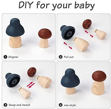 Figuras para apilar de silicona colorida, set champis - Miwis 010