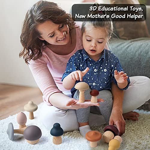 Figuras para apilar de silicona colorida, set champis - Miwis 010