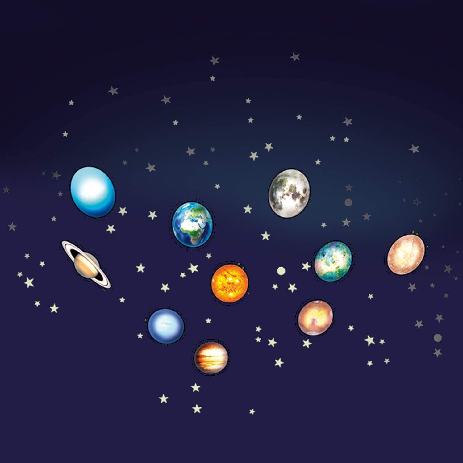 Pegatinas 3D planetas - The Glow all stars