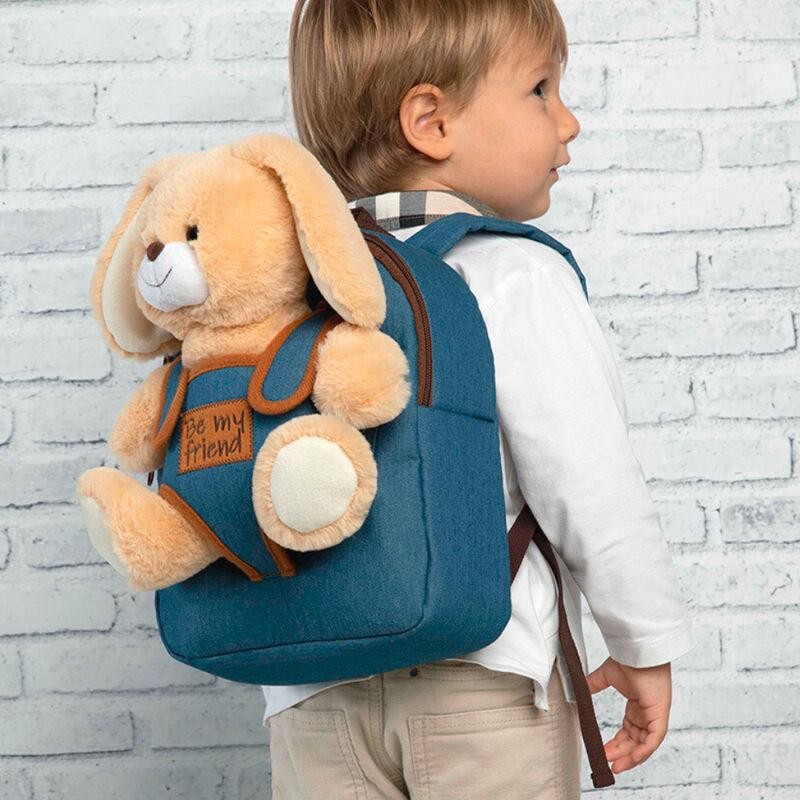 Mochila infantil con peluche conejito Bob - Perletti 13035