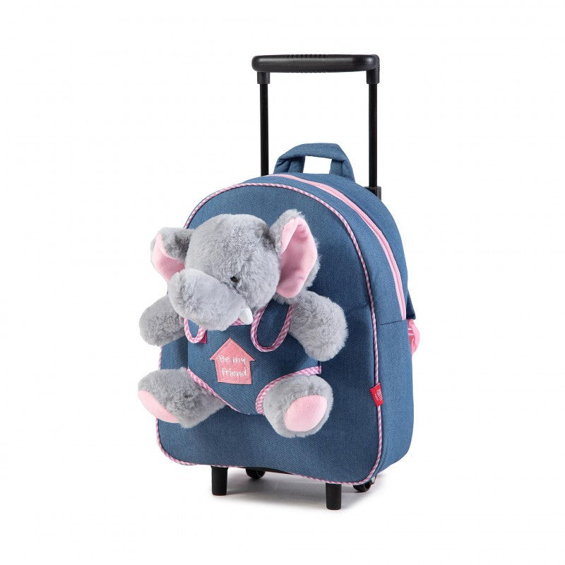 Mochila infantil trolley con peluche elefante - Perletti 13033