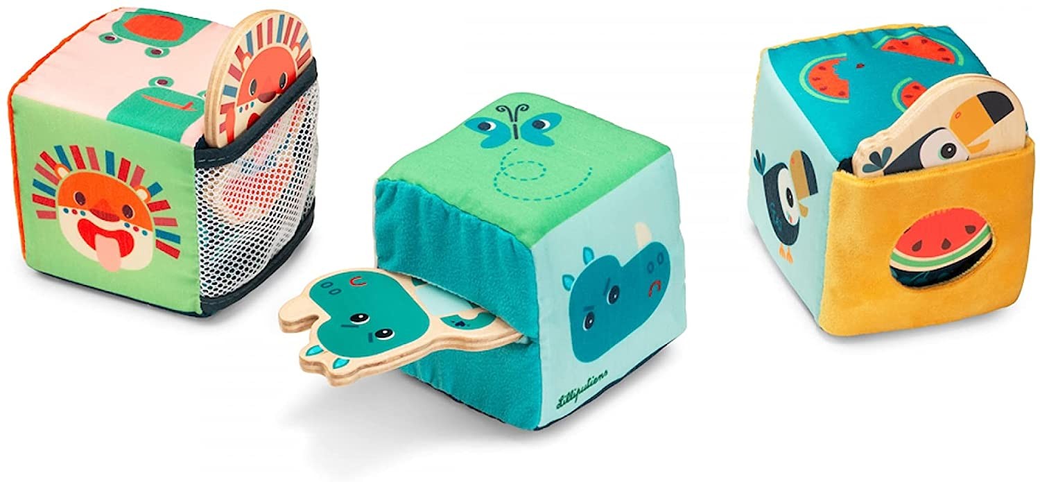 Juego de cubos infantiles para el escondite selva - Liliputiens  83301