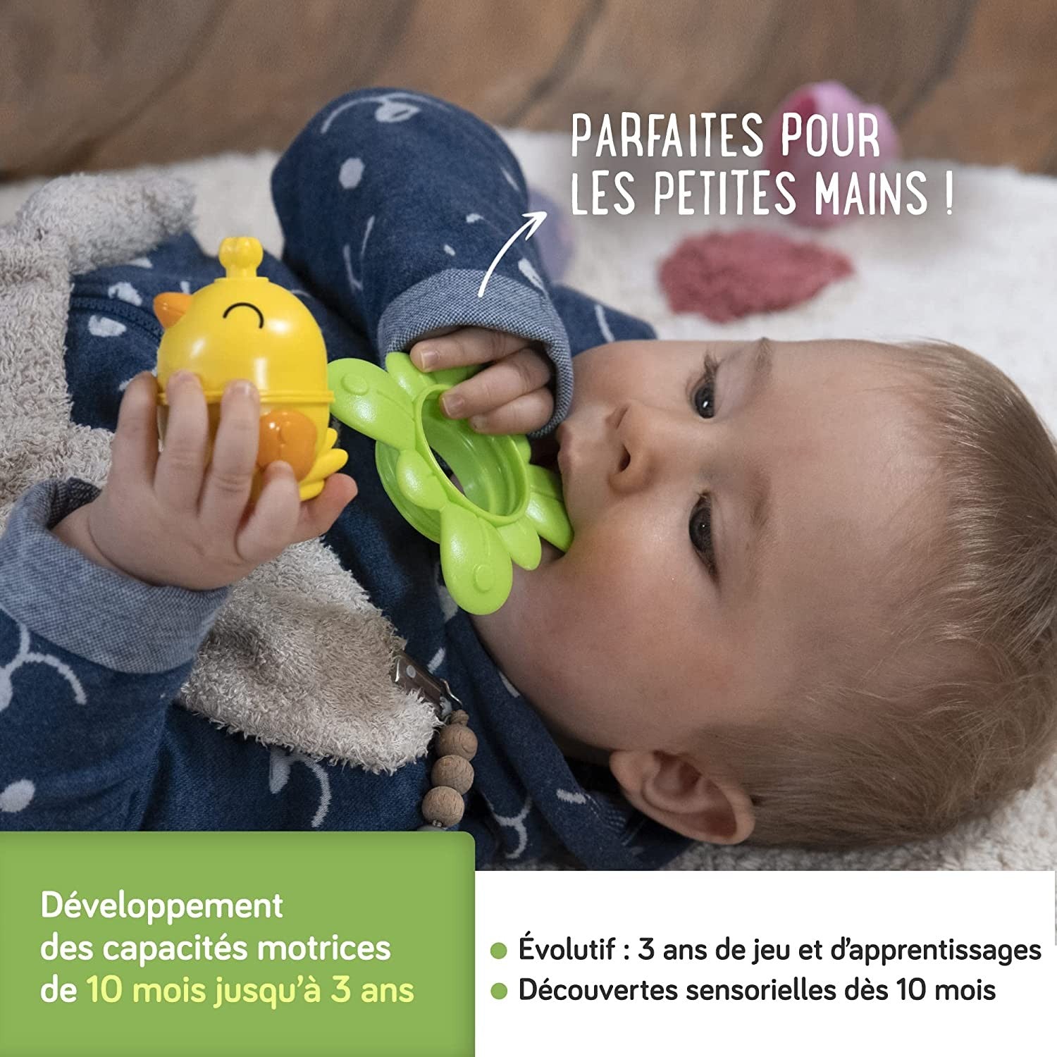 BOLSO 2 ANIMALES DE LA GRANJA Y PERLAS LALABOOM – 28 PIEZAS