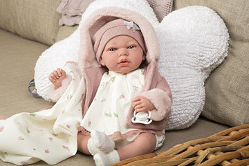 MUÑECA ELEGANCE CON PESO REAL 40CM ANDIE CON MANTA - Arias 60682