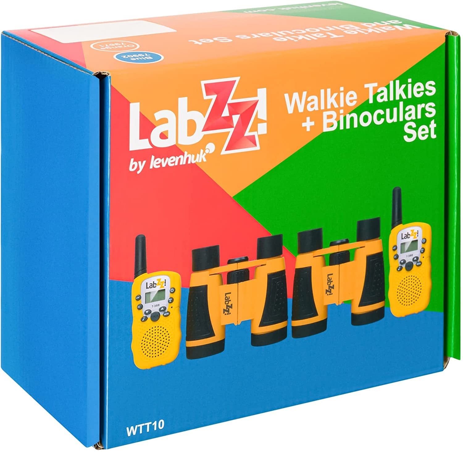 KIT DE WALKIE-TALKIE Y PRISMÁTICOS LEVENHUK LABZZ WTT10 AZUL
