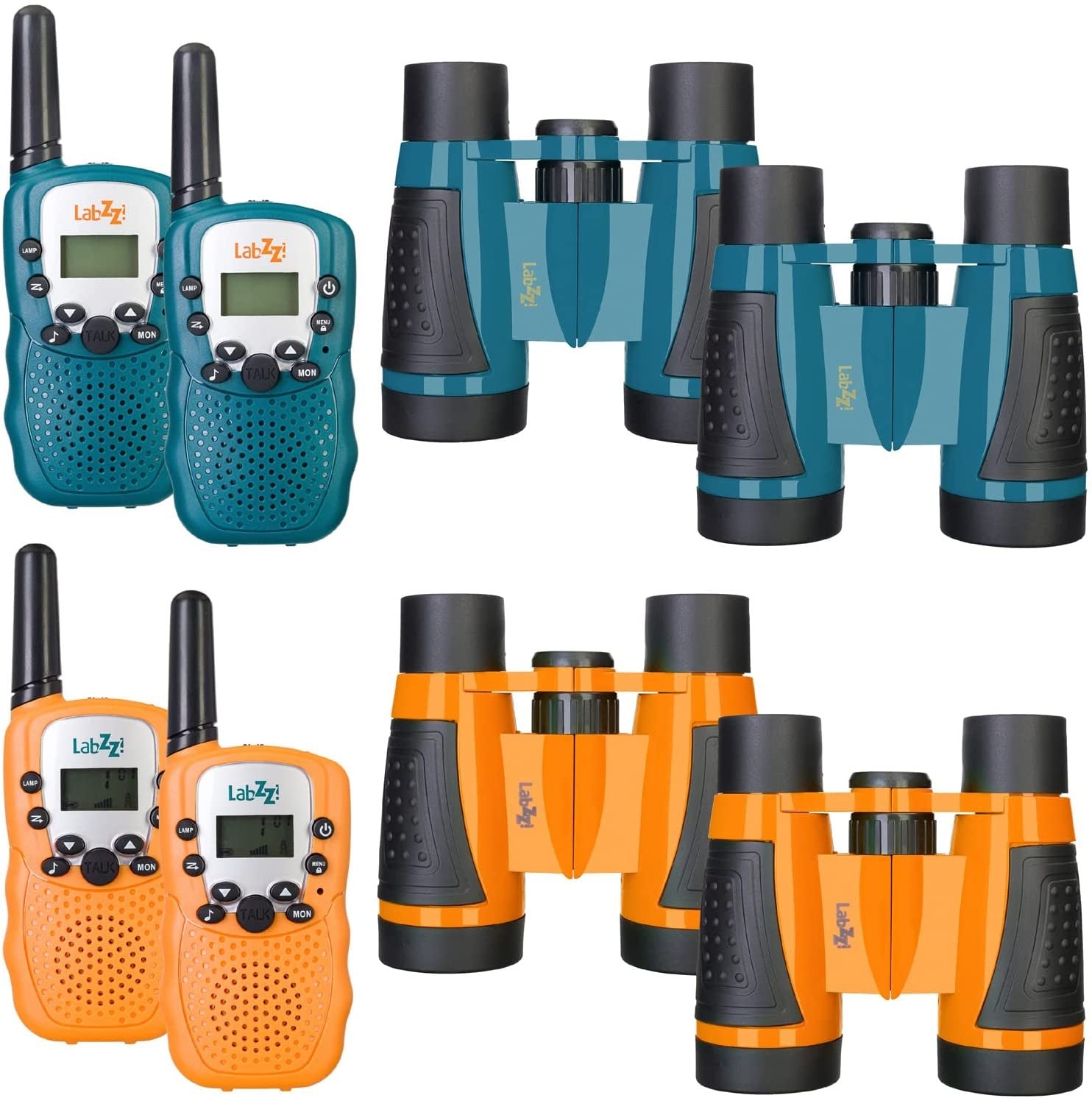KIT DE WALKIE-TALKIE Y PRISMÁTICOS LEVENHUK LABZZ WTT10 AZUL