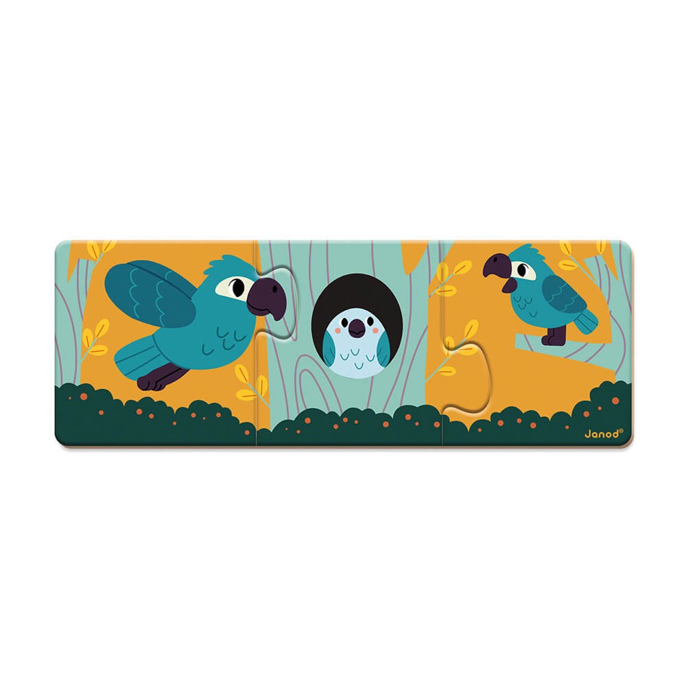 JUEGO DE ASOCIACIÓN - 10 PUZZLES DE 3 PIEZAS CADA UNO DE ANIMALES  - JU08636