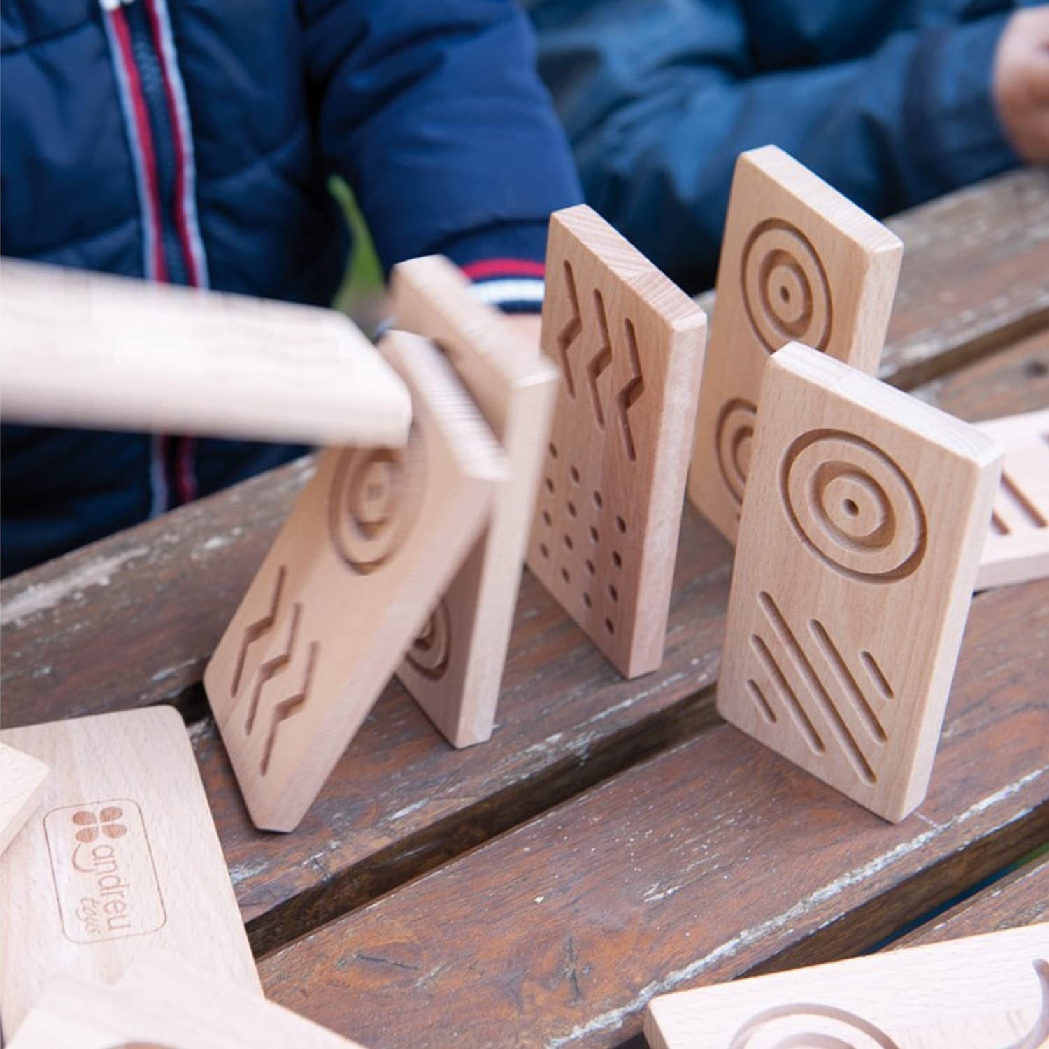 DOMINO SENSORY PUZZLES DE MADERA - Andreu Toys 16114