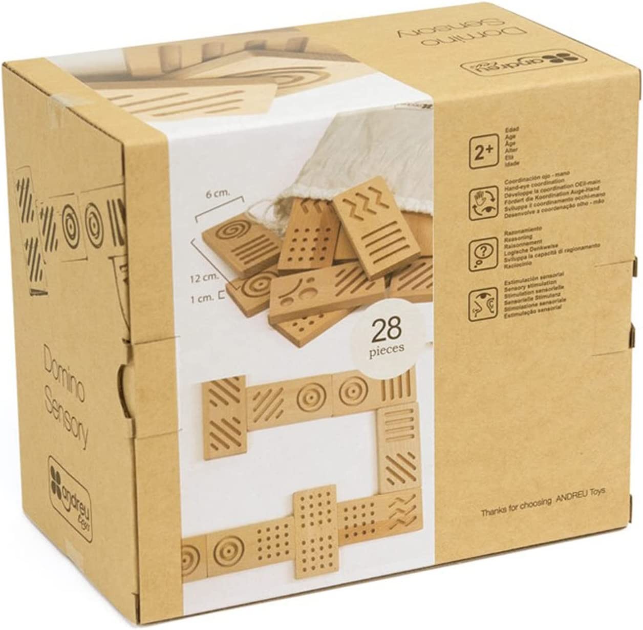 DOMINO SENSORY PUZZLES DE MADERA - Andreu Toys 16114