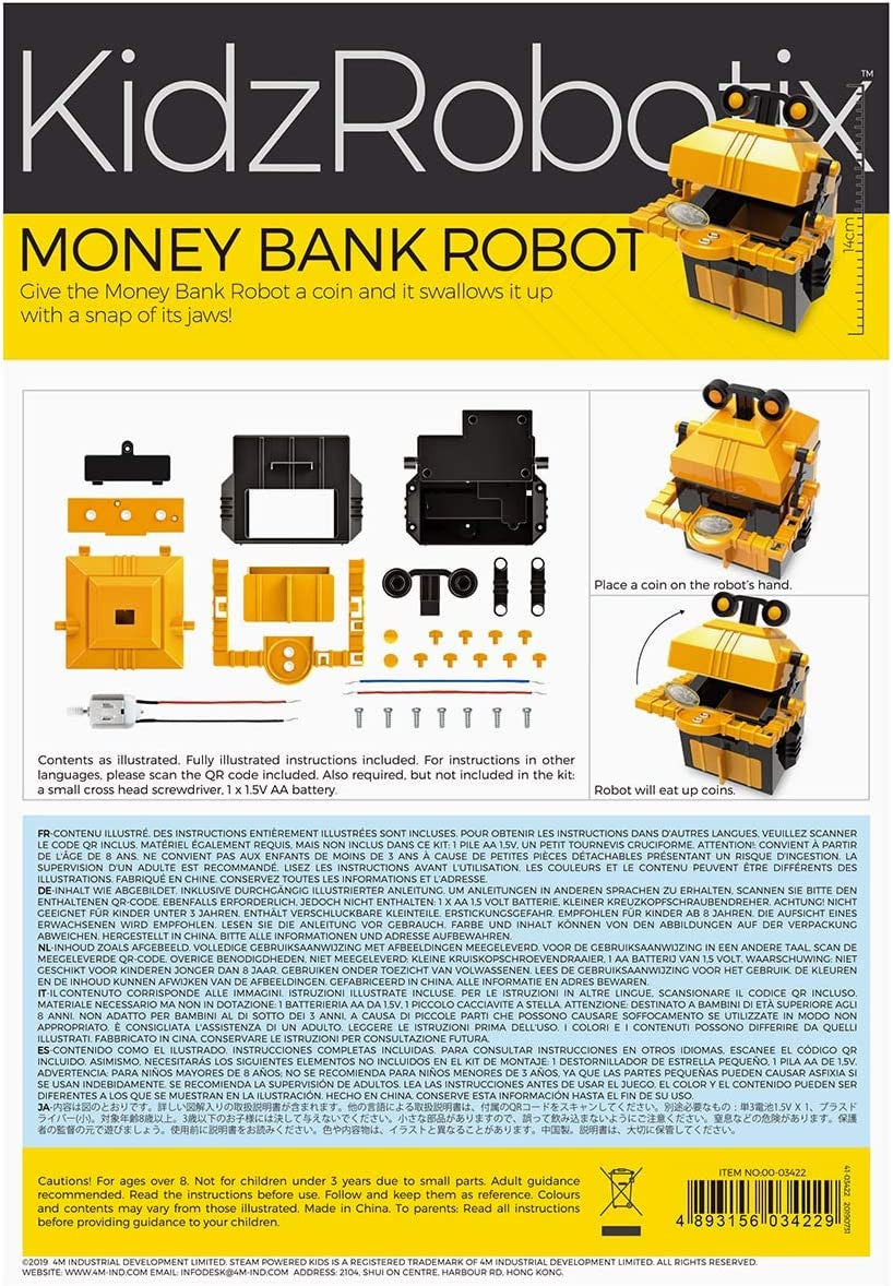 Kidrobotix money bank robot, crea tu robot hucha- 4M