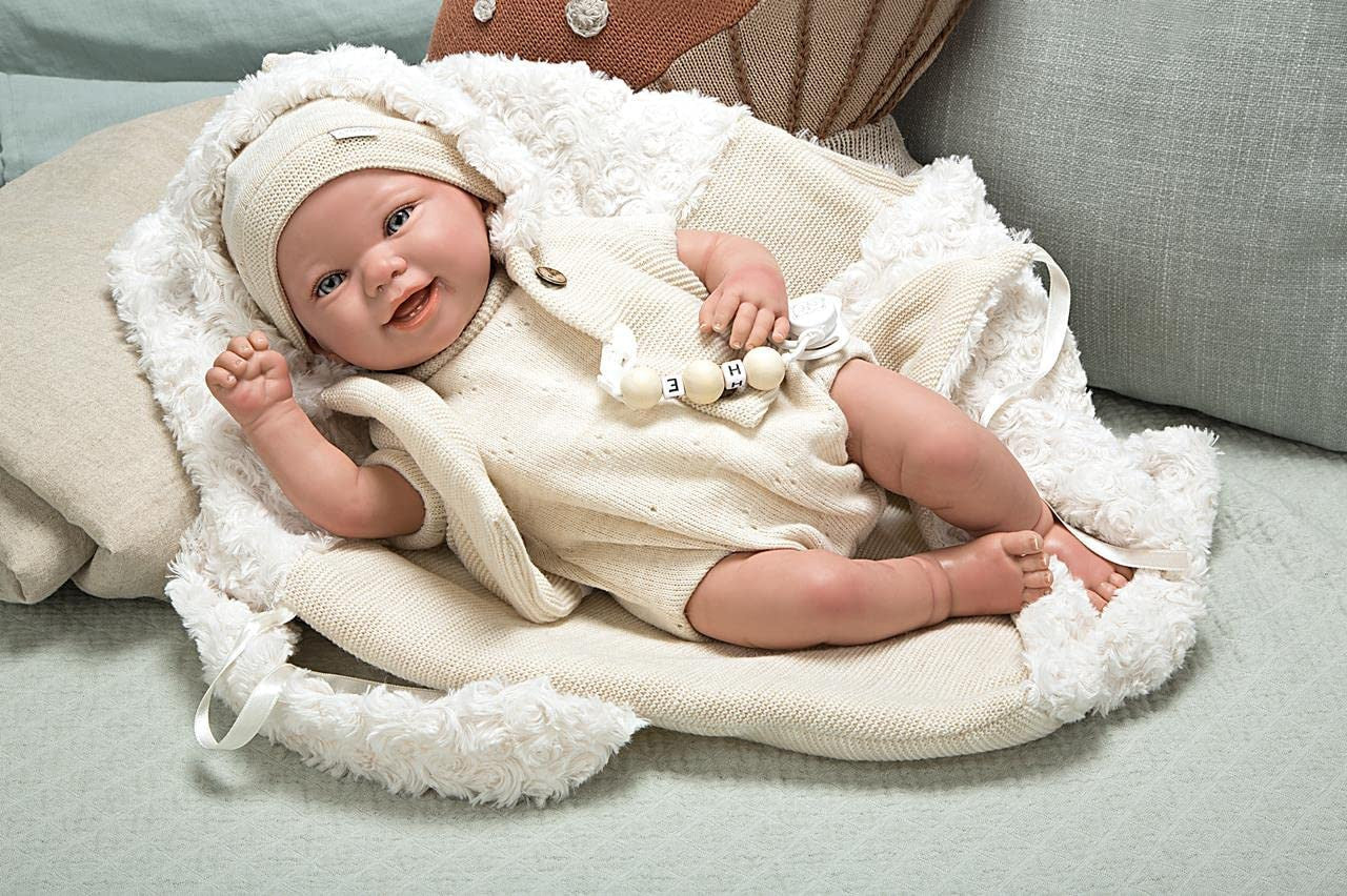 Muñeca reborn arias 45 cm diego c/ saco portabebe - arias 98118