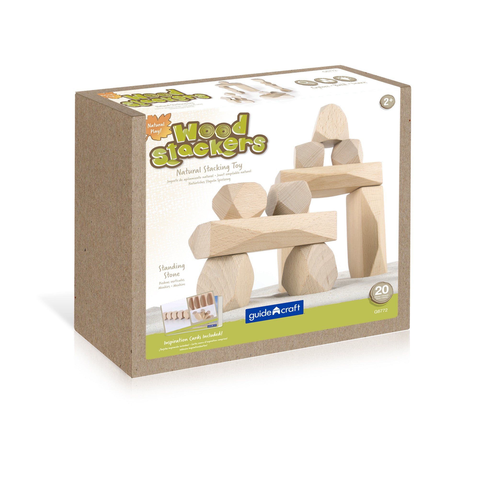 Juego construcción de madera piedras apilables - guidecraft