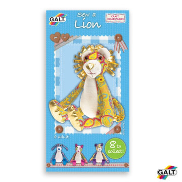 Kit de manualidades Galt para aprender a coser un leon de tela con aguja e hilo para ninos desde 6 anos