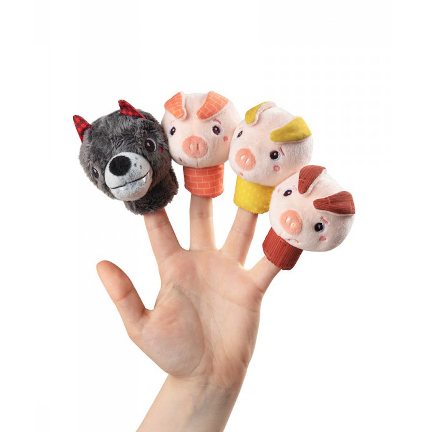 Marionetas de dedo los tres cerditos y le lobo