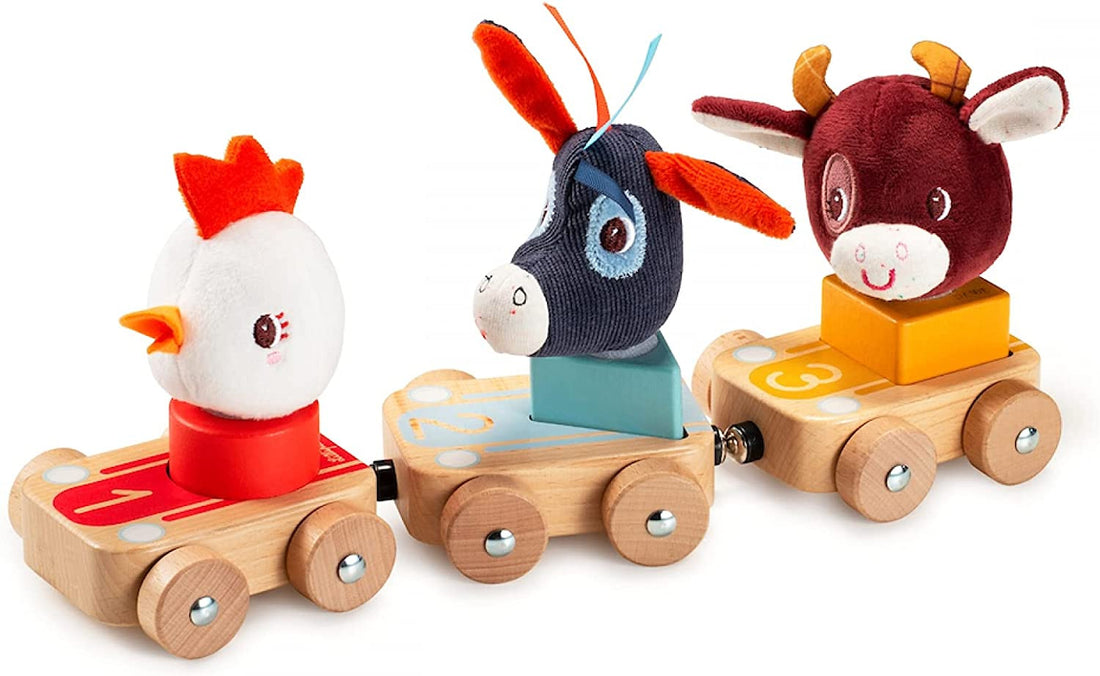 vehiculos de madera animales lilliputiens la granja para los más pequeños. NOVEDAD!