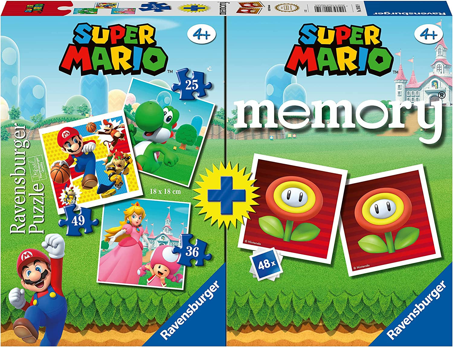 Super mario 3 puzzle + memory - ravensburger