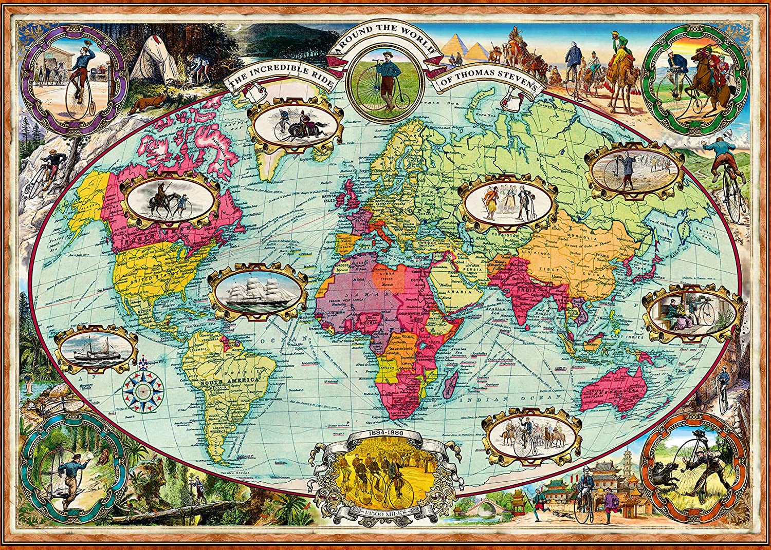 Paseo en bicicleta por el mundo 1000 pzas - ravensburger 16995