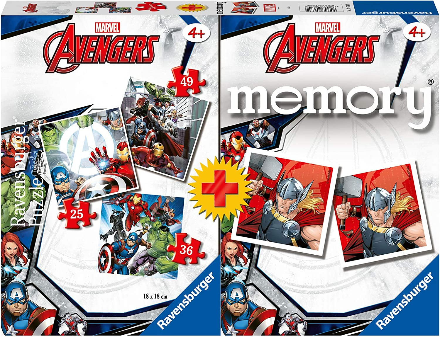 Multipack abengers 3 puzzles + memory - ravensburger 20674