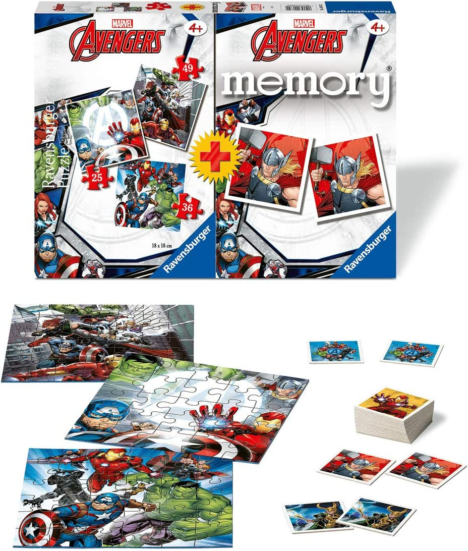 Multipack abengers 3 puzzles + memory - ravensburger 20674