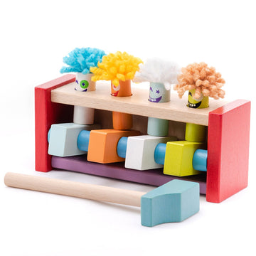 Wooden game with jumping clown hammers - Cubika 13746