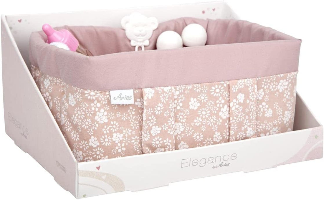 Canastilla para muñecas con accesorios elegance rosa - Arias 6362