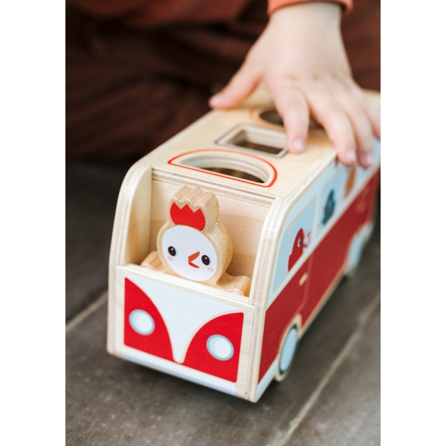 Autobus de madera organizador de formas - lilliputiens 83261