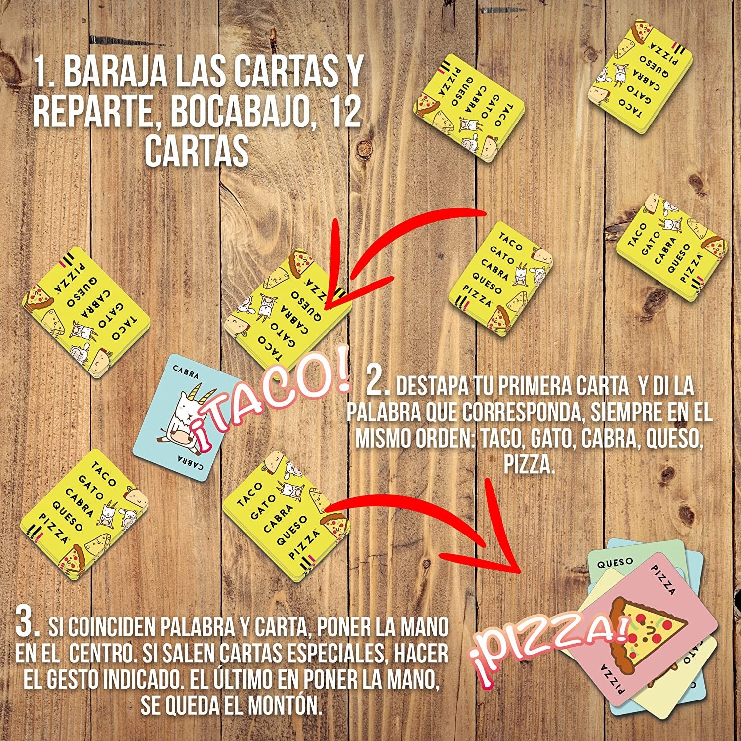 Juego de cartas Taco, gato, cabra, queso, pizza - Ludilo 80909