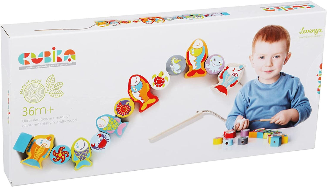 ensarta peces según el tablero, juego de asociación de cubika