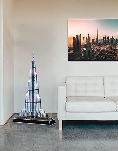 Puzle 3d burj khalifa 136 piezas luces led - worldbrands l133h
