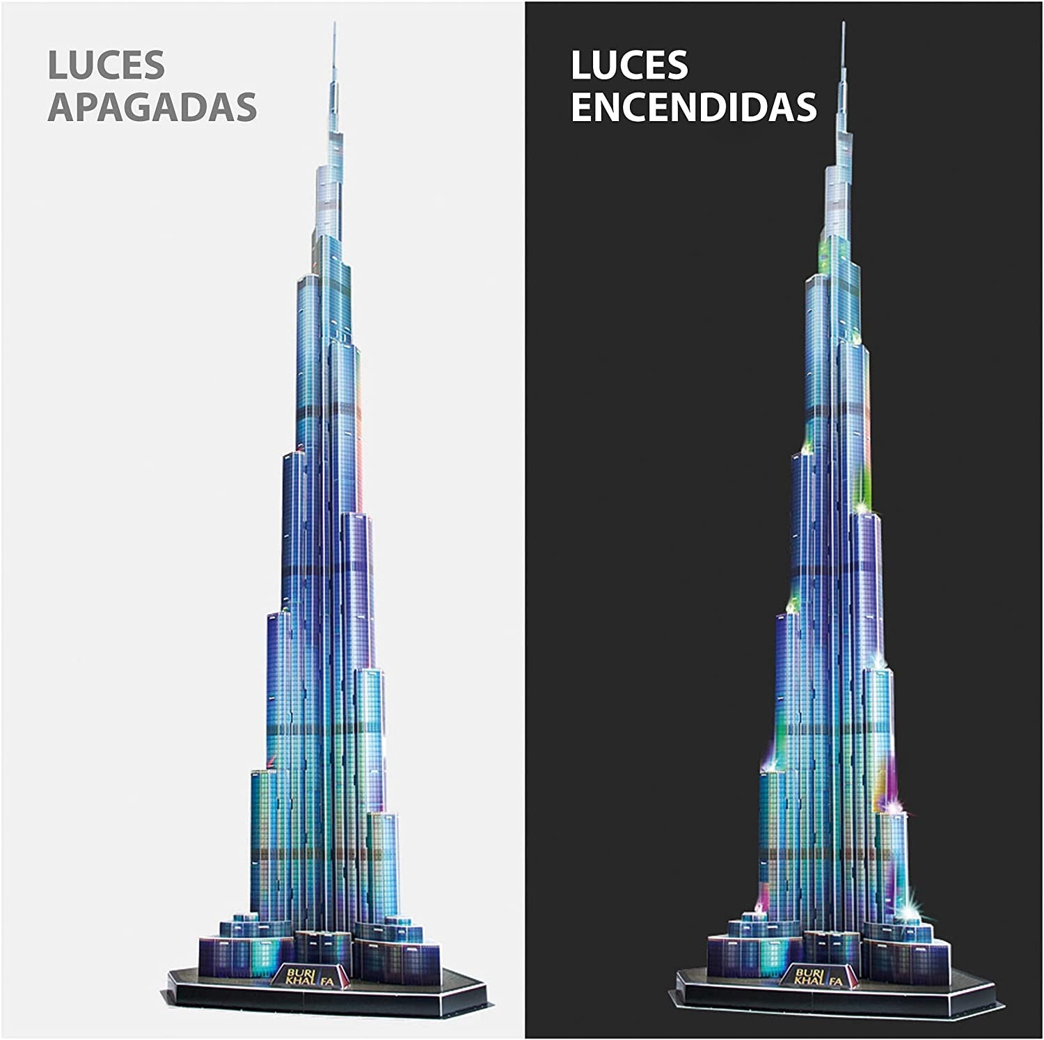 Puzle 3d burj khalifa 136 piezas luces led - worldbrands l133h
