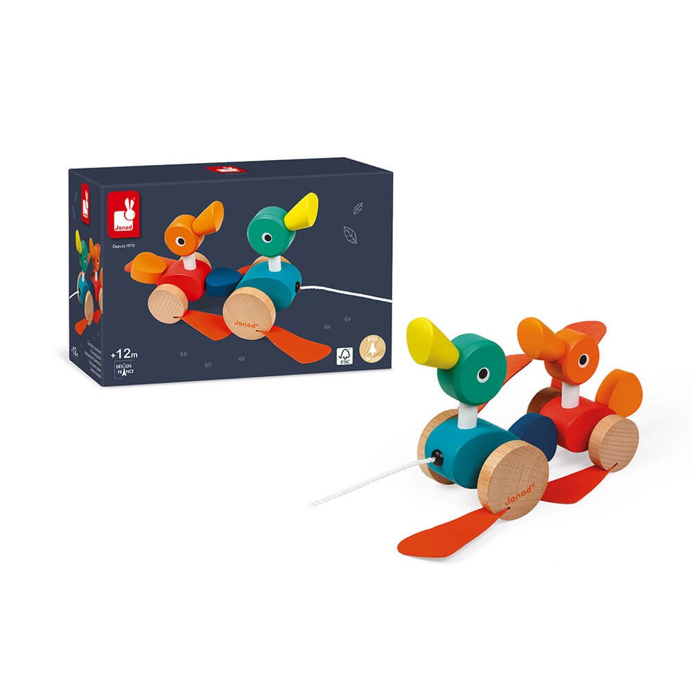 Juego de arrastre patos para pasear de madera - Janod J08211
